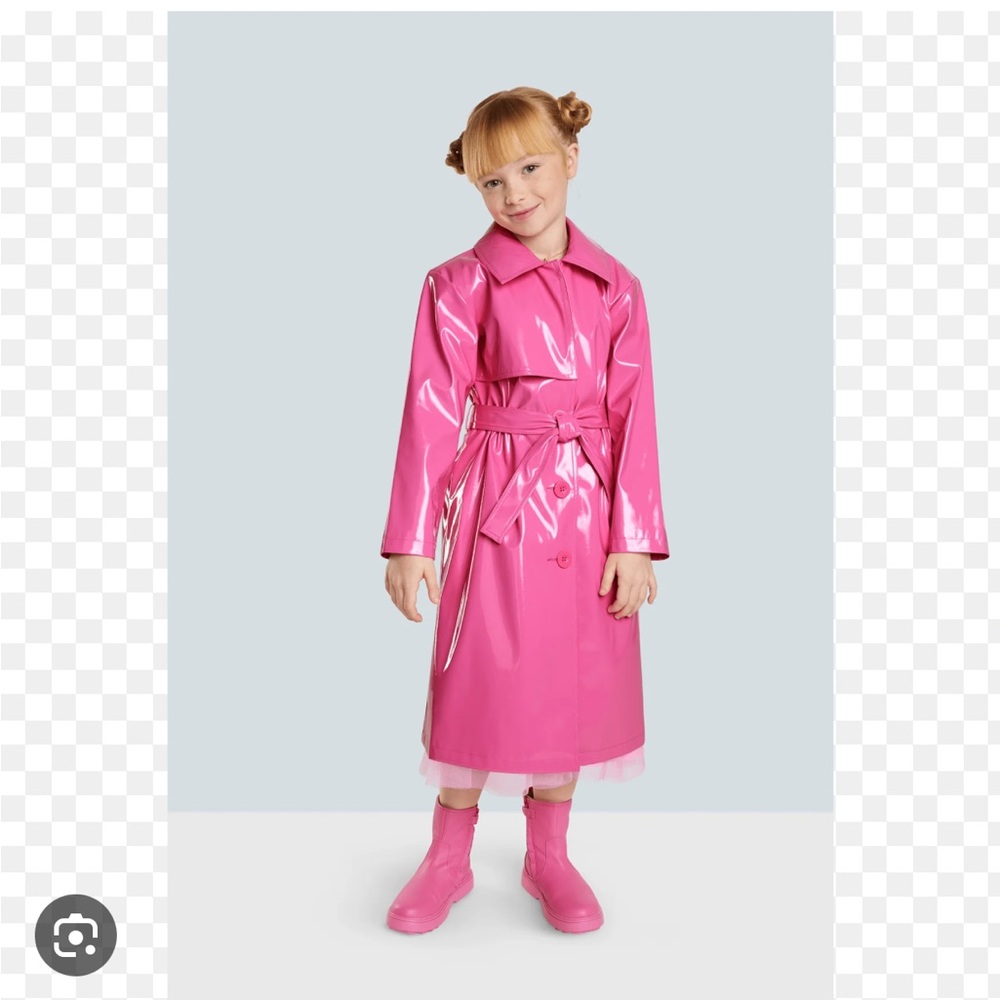 American girl pink raincoat